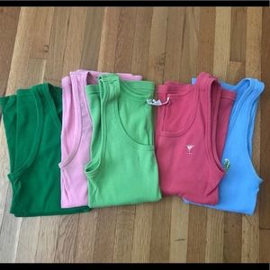 Lot of 5 J. Crew ribbed Favorite tank tops